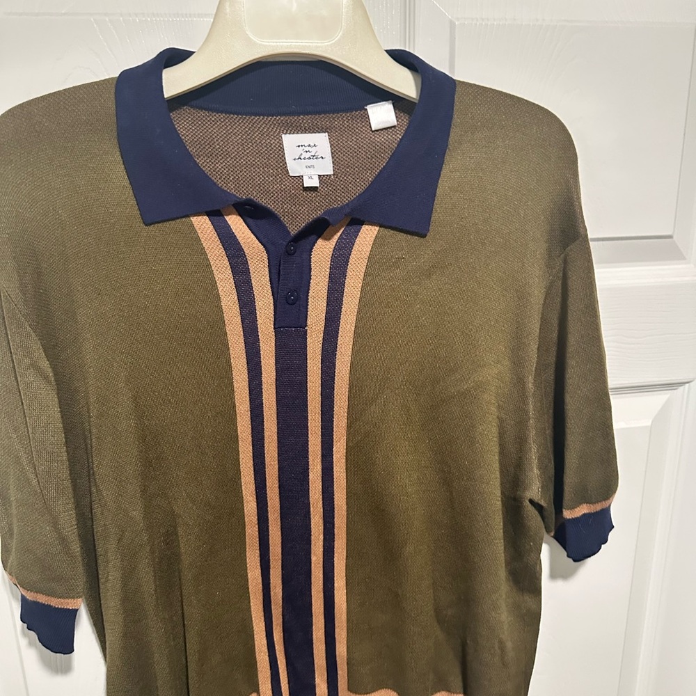 Men's Max n’ Chester Olive and Navy Polo Shirt